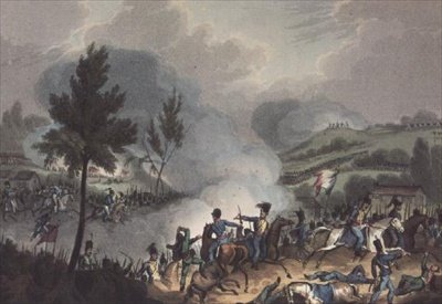 Batalla de Grigo, 11 de mayo de 1809, grabado por Daniel Havell de William after Heath